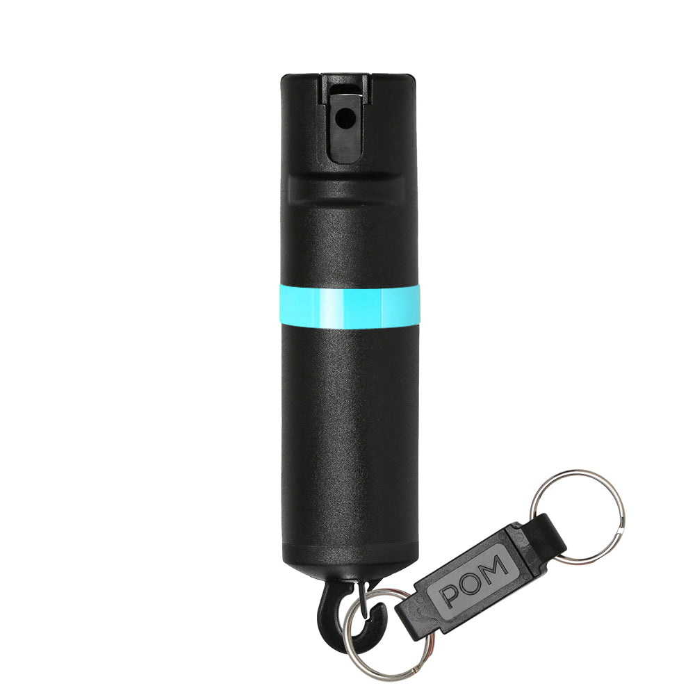 POMPepperSprayBlackAquaKeychain#color_black-x-aqua