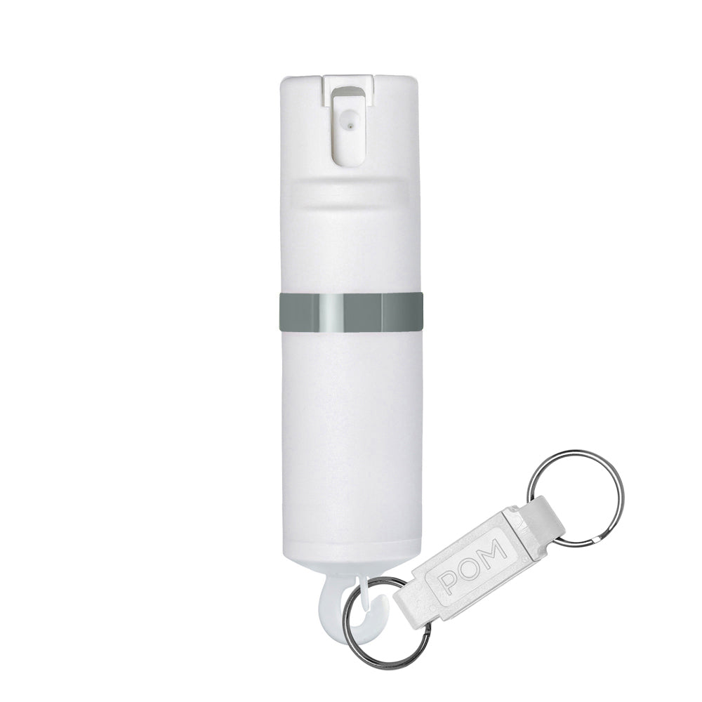 POMPepperSprayWhiteGreyKeychain#color_white-x-grey