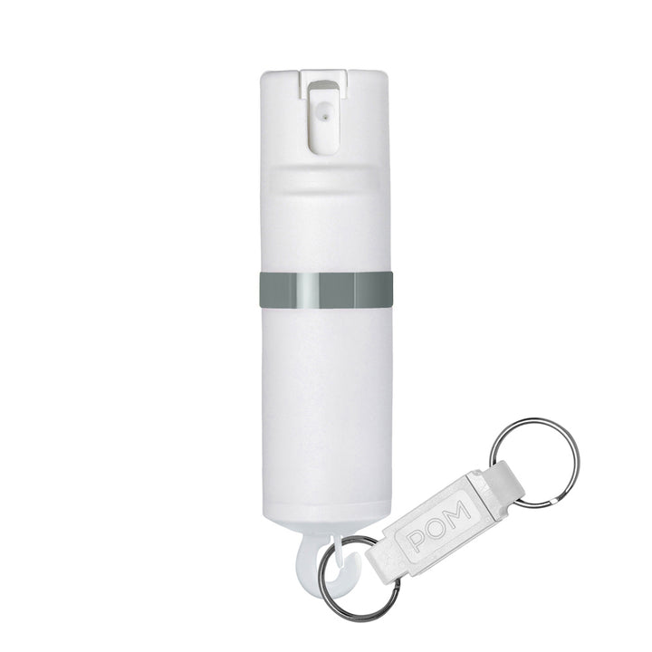 POMPepperSprayWhiteGreyKeychain#color_white-x-grey
