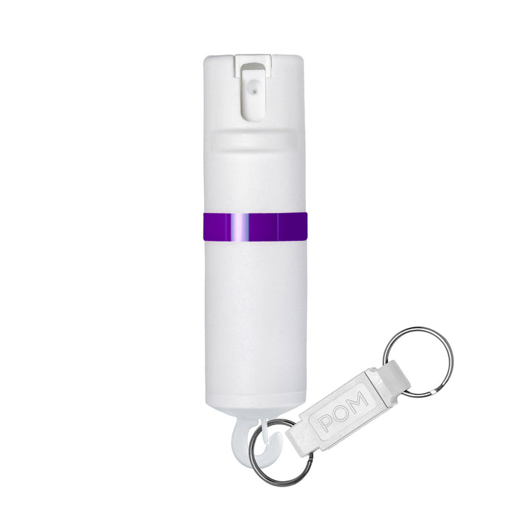 POMPepperSprayWhitePurpleKeychain#color_white-x-purple