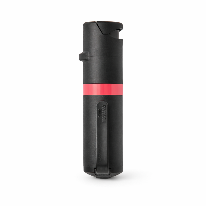 Black pepper spray with red stripe on a white background #color_black-x-coral