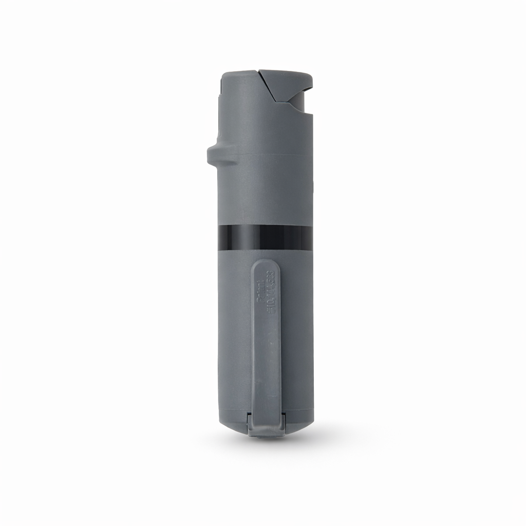 Gray pepper spray bottle on a white background #color_grey-x-black