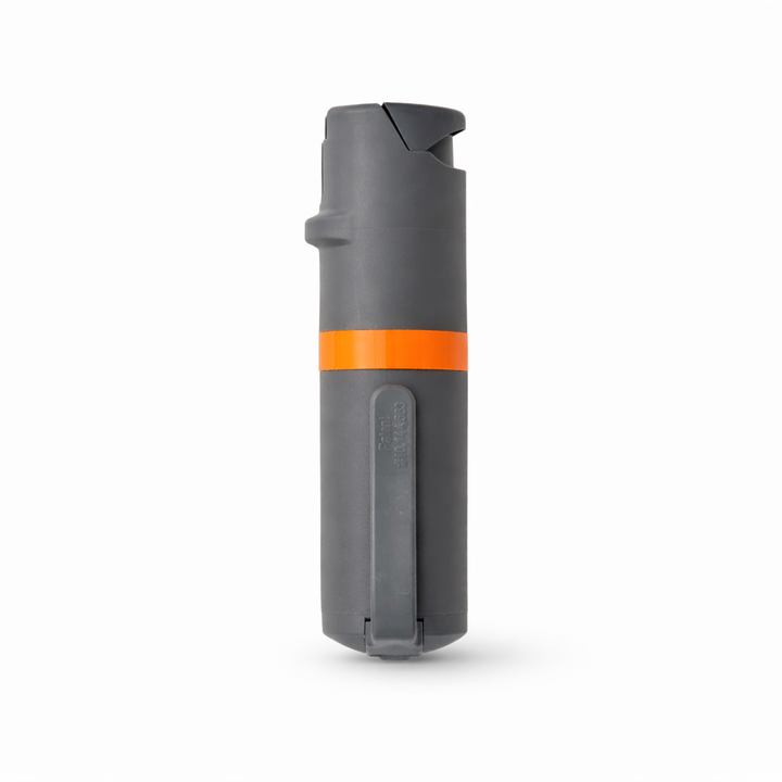 Gray pepper spray with an orange stripe on a white background #color_grey-x-orange