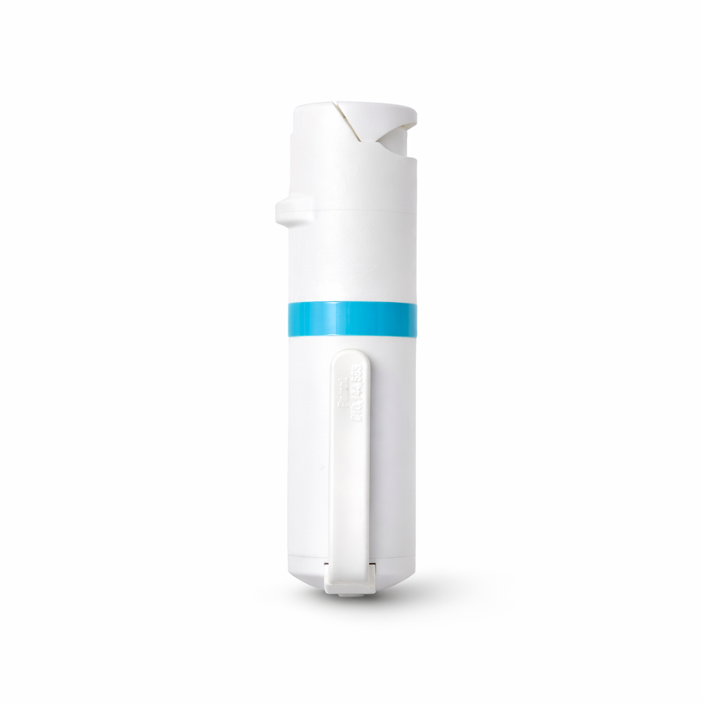White and blue pepper spray on a white background #color_white-x-aqua