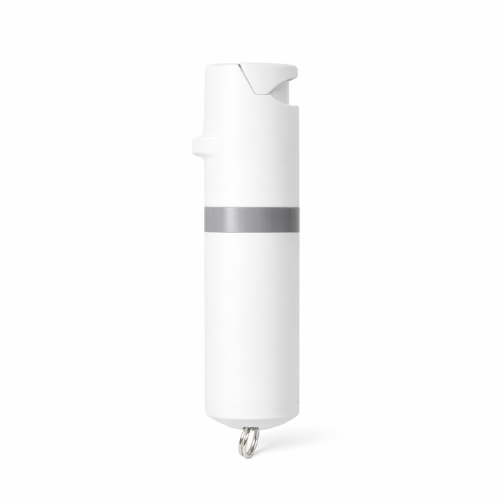 White and silver pepper spray product on a white background #color_white-x-grey