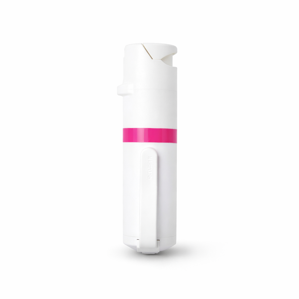 White and pink pepper spray device on a white background #color_white-x-pink