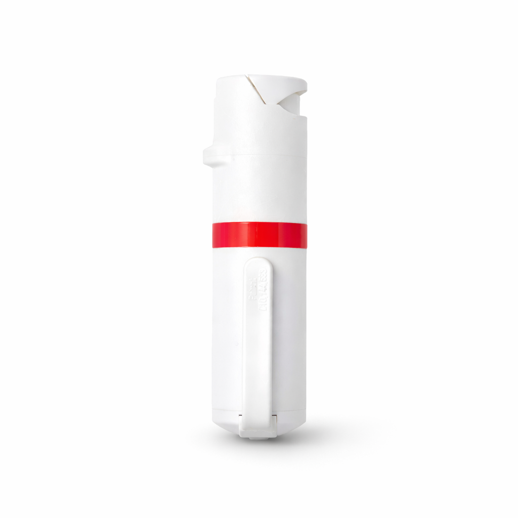 White and red pepper spray device on a white background #color_white-x-red