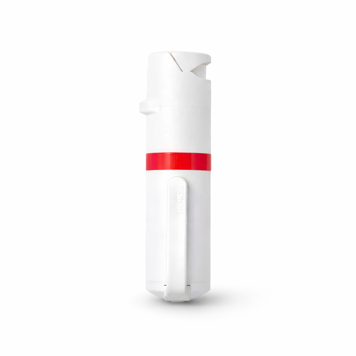 White and red pepper spray device on a white background #color_white-x-red