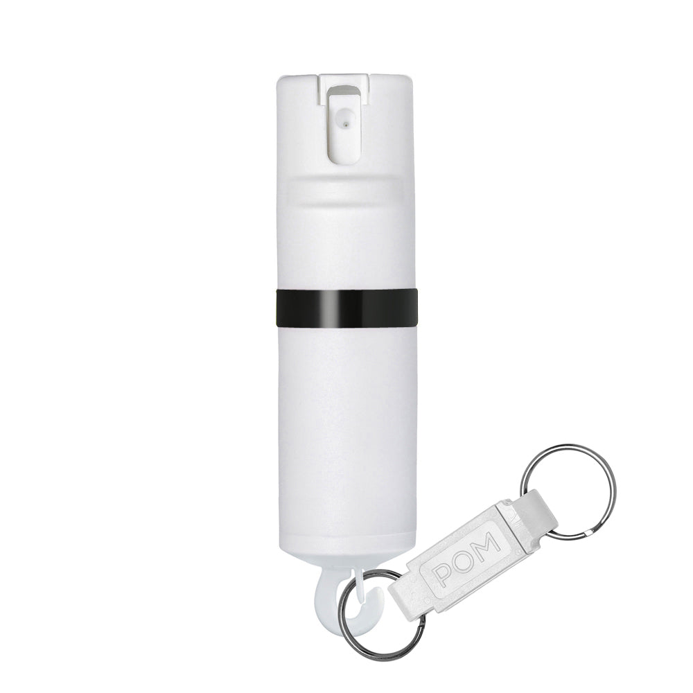 POMPepperSprayWhiteBlackKeychain#color_white-x-black